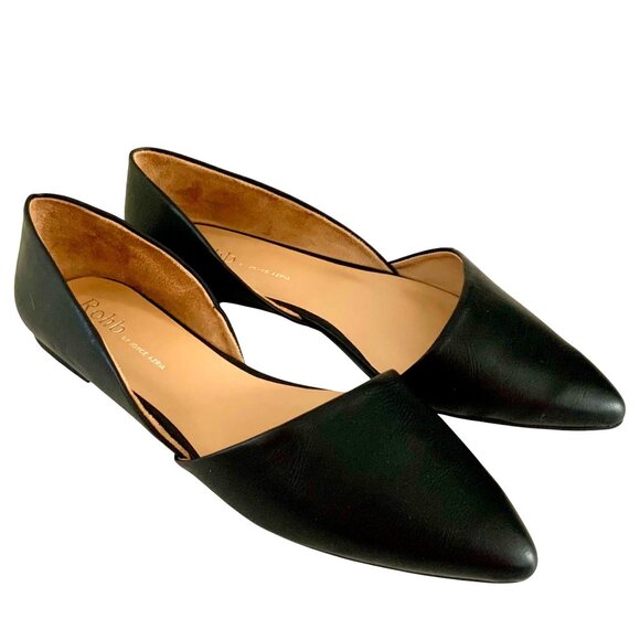 Rohb Joyce Azria Provence D’Orsay Ballet Flats Pointed Toe Size 8.5 Black - Picture 1 of 9
